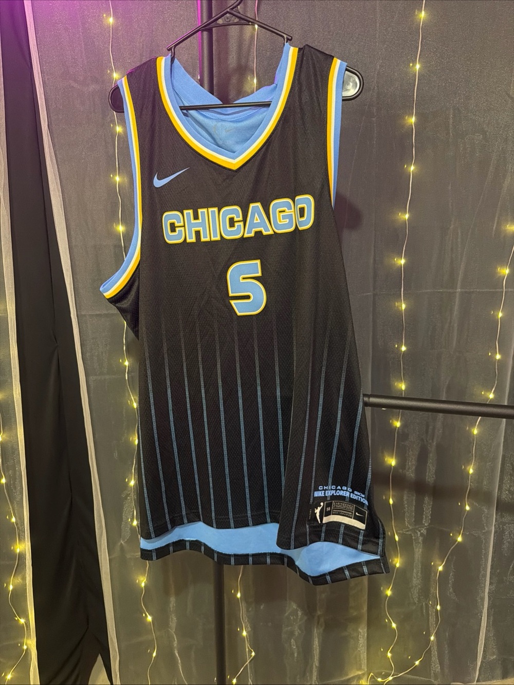 Nike Black Chicago Basketball Jersey with Light Blue & Yellow Trim